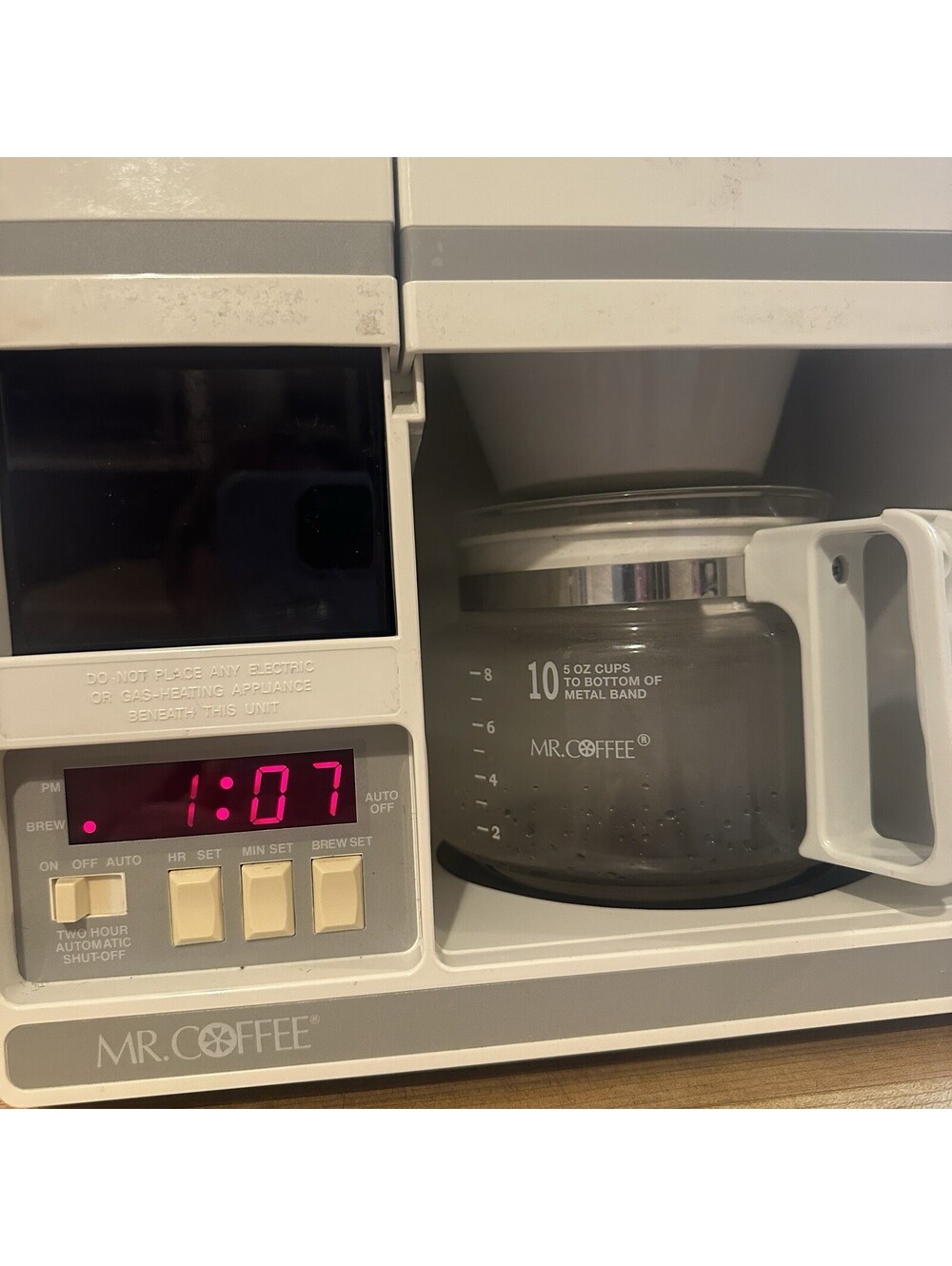 Vintage Mr. Coffee Maker Space Saver 10 Cup Model UTC403 & Original Pot & Cover
